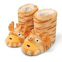 ESTAMICO Toddler Boy's Premium Soft Plush Slippers Cartoon Warm Winter House Shoes