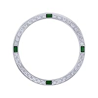 Ewatchparts CREATED DIAMOND EMERALD BEZEL COMPATIBLE WITH 36MM ROLEX DATEJUST 16013 16233 16234 WHITE