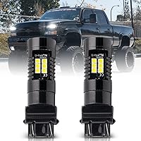 NSLUMO 3157 T25 LED Daytime Running Light Bulbs for 1999-2014 Chevy Silverado Tahoe Suburban Avalanche 3156 3056 3057 Super Bright DRL Lamp Bulb with Projector 7000K Xenon White