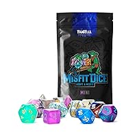 FanRoll by Metallic Dice Games Mystery Misfit Mini Polyhedral Dice (2 Set Pack, 28 Dice)