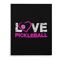 Love Pickle Ball Cotton and Linen Hanging Pictures Wall Art Painting Home Decorative Poster with Framed 18x24inch(45x60cm)