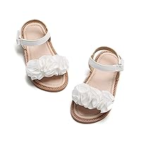 Felix & Flora Toddler Girls Sandals Soft Rubber Flats Summer Baby Flower Girl Shoes.