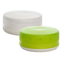 humangear GoTubb | Hard Container | Easy Open | Food-Safe Material, Clear/Green, Large
