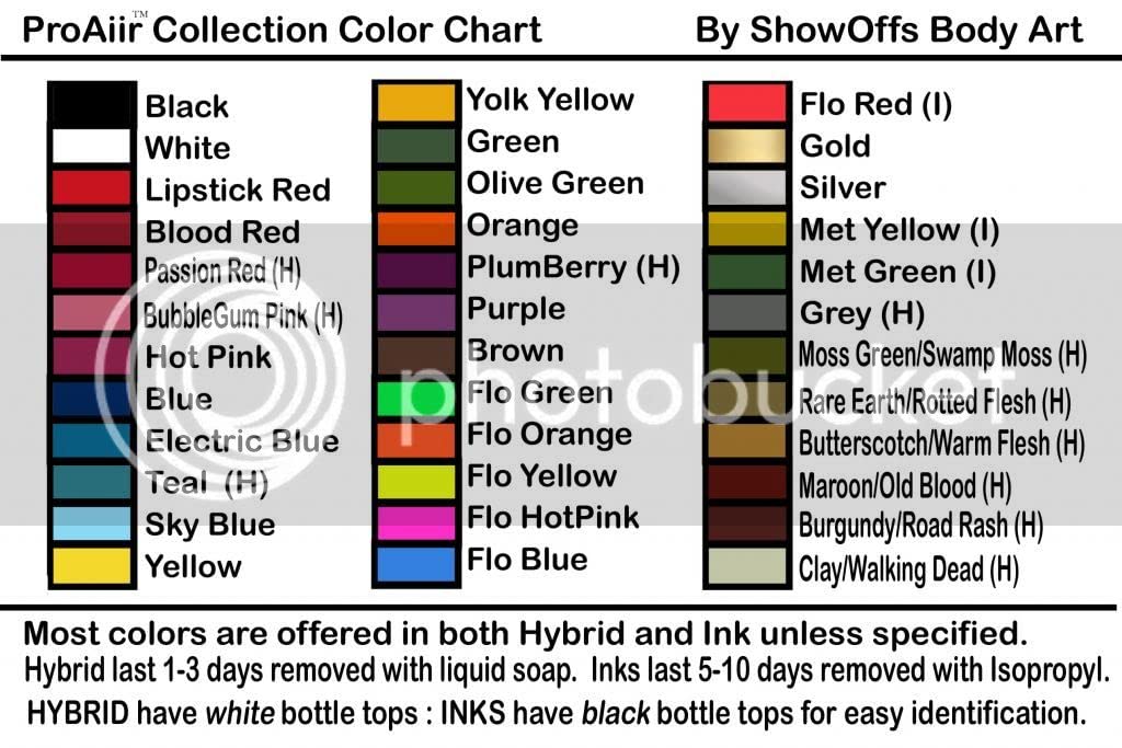 Face Painting Makeup - ProAiir Water Resistant Makeup - Set of 6 Vibrant Colors - 4.2 oz (120ml)