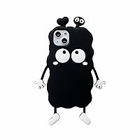 Kawaii Phone Cases Apply to iPhone X/XS,Cute Cartoon Briquettes Phone Case with Love Black Briquettes 3D iPhone X/XS Case Soft Silicone Shockproof Cover for Women Girls