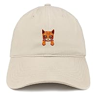 Trendy Apparel Shop Orange Bengal Cat Kitten Patch Low Profile Soft Cotton Baseball Cap