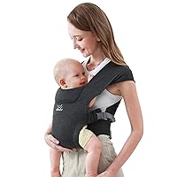 Newborn Carrier, Baby Carrier, Cozy Baby Wrap Carrier(7-25lbs), with Hook&Loop for Easily Adjustable, Soft Fabric, Deep Grey