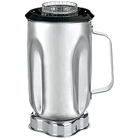 Waring Commercial CAC33 Stainless Steel Container with Blade Assembly and Lid, 32-Ounce, Silver