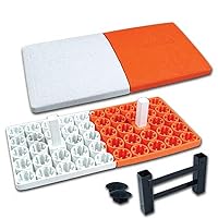 Orange/White Double First Base with In-Ground Anchor for Youth Baseball, Made of Molded Rubber