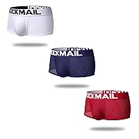 JOCKMAIL 3PCS/Pack Mens Boxer Briefs Men's Underwear Cotton Mens Boxers Soft Breathable Ice Silk Underwear Mens Woven Boxers