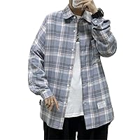 Spring Autumn Plaid Shirt Men All Match Casual Tops Long Sleeve Outerwear Chic Loose Male Clothes