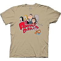 Ripple Junction American Dad Family with Logo TV Show Adult T-Shirt Officially Licensed