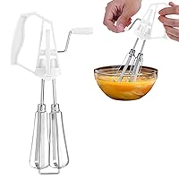 Handheld Egg Beater,Egg Beaters Hand Crank, Stainless Steel Manual Whisk Egg Beater Rotary Handheld Egg Frother Mixer Cooking Tool Kitchen,Egg Beater with Crank,Stainless Steel Dishwasher Safe
