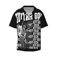 Jeff Beck Boy's Fashion Hawaiian T Shirt Funny Button Down T-Shirts Short Sleeve Tops