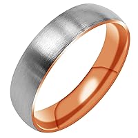 Matte & Brushed Dome Ring Male Female Men Women His Her Groom Bride Promise Ring Wedding Bands Titanium Ring ColorRose Gold & Silver 7MM 5MM & 3MM