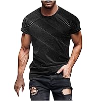 Men 3D Fashion Graphic Tshirts Light Shadow Gradient Print Tee Top Casual Short Sleeve Crewneck Workout Muscle Shirt