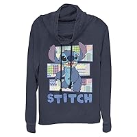 Disney Lilo Stitch Character Shirt with Pattern Women's Long Sleeve Cowl Neck Pullover