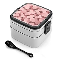 Camouflage Penis Bento Box Adult Lunch Box Double Layer Leakproof Lunch Container with Spoon and Carrying Handle