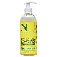Dr. Natural 3-in-1 Tear-Free Baby Plus Kids Soap, Citrus, 16 oz - Plant-Based Baby Shampoo and Body Wash - Sulfate and Paraben-Free - Hypoallergenic for Sensitive Skin - Infused with Essential Oils