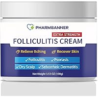 Folliculitis Treatment Cream, Extra Strength Folliculitis Scalp Treatment, Antifungal Cream, Psoriasis Cream, Fast Effective Treatment for Folliculitis, Psoriasis & Seborrheic Dermatitis,Itch Relief