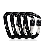 Carabiners 12kN- Heavy Duty Carabiner Clip for Hiking, Hammock, Backpacking- Lightweight, No Rust Aluminum Camping Accessories