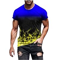 Men's 3D Printed Shirts Unisex Fashion Casual Novelty Tees 3D Flame Graphic Adults T-Shirts Short Sleeve Teens Tops
