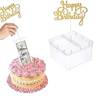 Cake Money Box, Money Pulling Cake Making Mold, Money Cake Dispenser Box, Cake Money Kit With Happy Birthday Cake Topper Cake ATM Money Box for Birthday Graduation Party Cake Decoration