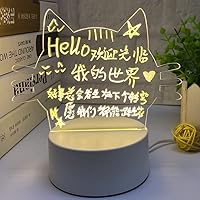 Note Board Creative Led Night Light USB Message Board Holiday Light with Pen Gift for Children Girlfriend Decoration Night Lamp (D)