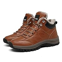 Mens Snow Boots Water Resistant Hiking Boots Non-slip Winter Outdoor Warm Comfort Walking Shoes for Men