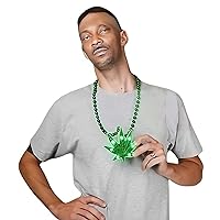 Light Up Green LED Pot Leaf Cannabis Medicinal Marijuana 420 Beaded Necklace