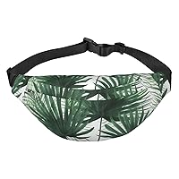 transparent palm leaf pattern Print Fanny Packs for Women Men Crossbody Waist Bag Waterproof Belt Bag with Adjustable Strap