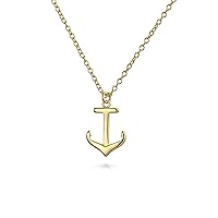 Nautical Ocean Vacation Ship Wheel Layering Boat Anchor Pendant Necklace Bangle Cuff Bracelet Jewelry Set For Women Teens 14K Gold Plated .925 Sterling Silver Jewelry