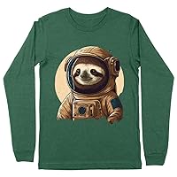 Sloth Long Sleeve T-Shirt - Astronaut T-Shirt - Printed Long Sleeve Tee Shirt