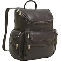 Leather Laptop Backpack - Colombian Cowhide Leather Backpack, 12” x 4” (Cafe)