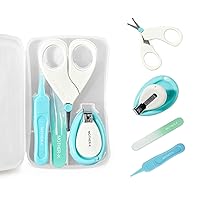 MOTHER-K 4-in-1 Baby Nail Kit, Nail Clipper, Tweezer, Nail File & Scissor for Newborn, Infant & Toddler