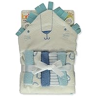 Baby Boys' 7-Piece Lion Towel with Washcloths Set - Blue/White, one