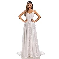 Sheergirl Wedding Dresses for Bride 2024 Spaghetti Strap with Adjustable Drawstring Lace Wedding Gowns for Women