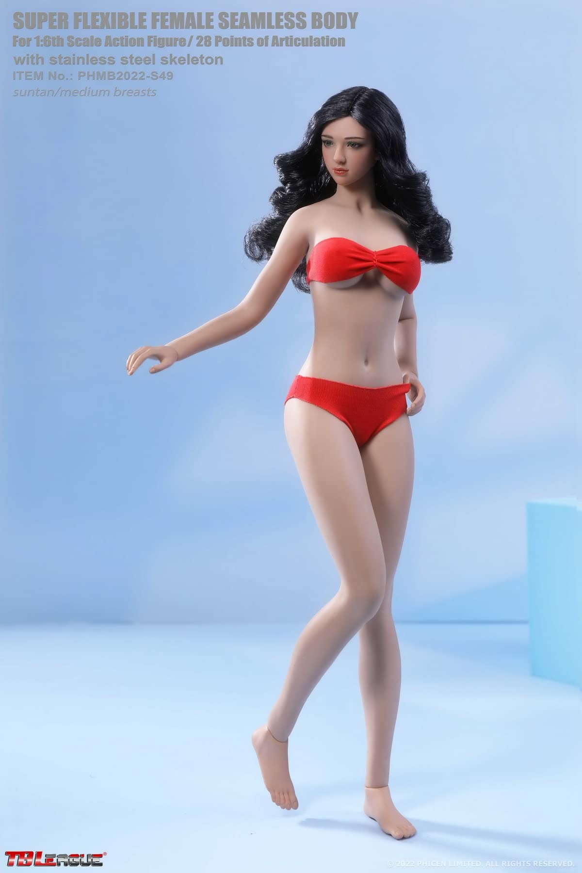 HiPlay TBLeague 1/6 Scale 12 inches Female Super Flexible Seamless Minature Collectible Action Figures S49A(Suntan,Without Head)