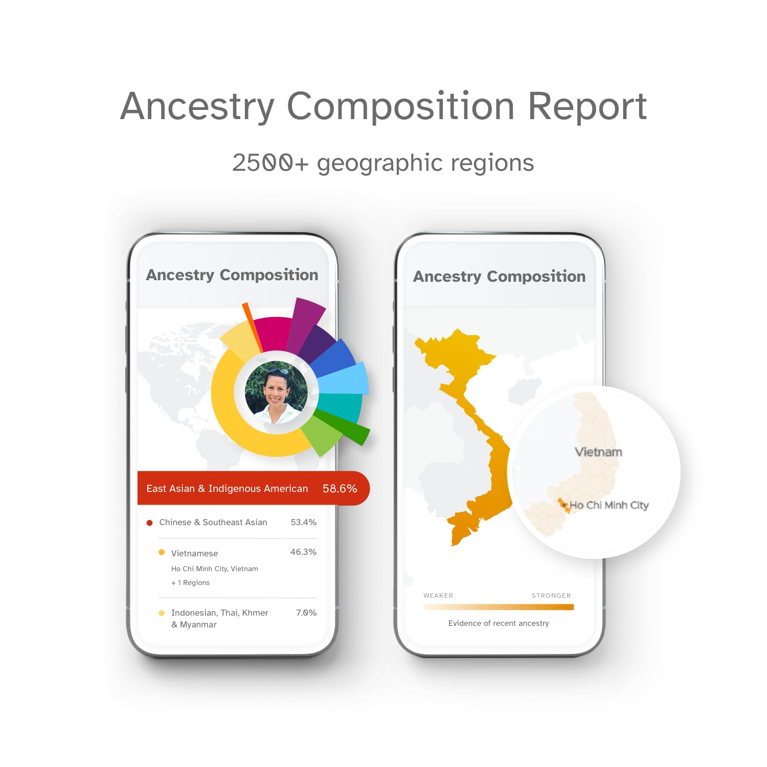 23andMe Ancestry Service - DNA Test Kit with Personalized Genetic Reports Including Ancestry Composition with 2500+ Geographic Regions, Family Tree, DNA Relative Finder and Trait Reports
