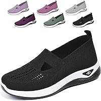 Women's Woven Orthopedic Breathable Walking Shoes,Non Slip Lightweight Slip on Shoes,Outdoor Mesh Up Orthopedic Sneakers