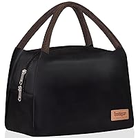 Buringer Insulated Lunch Bag Lunch Box for Women Men Adult Lunch Tote for Work Picnic Travel (Black)