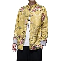 Chinese Men' Jackets Button Coat Stand-up Collar Blouse Large Size Traditional Clothing