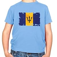 Barbados Grunge Style Flag - Childrens/Kids Crewneck T-Shirt