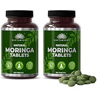 MK Natural Moringa Tablets 240 Tablets (120 x 2) (Pack of 2), 500mg Each