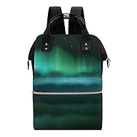 Northern Lights Aurora Borealis Multifunction Diaper Bag Backpack Large Capacity Travel Back Pack Waterproof Mommy Bags