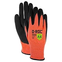 Multipurpose Level A4 Cut Resistant Work Gloves, 12 PR, Crinkle Latex Coated, Size 6/XS, Reusable, 13-Gauge Hyperon Shell (GPD569)