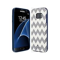 Kate Spade New York Samsung Galaxy S7 Flexible Hardshell Case Silver Glitter Chevron Stripes