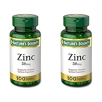 Nature's Bounty Zinc (Zinc Gluconate) 50 mg, 100 Caplets (Pack of 2)