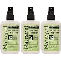Natrapel Tick & Insect Repellent - Bug Spray with 20% Picaridin - Family Protection Against Mosquitoes, Ticks & More - Up to 12 Hours of Protection - 3.4 oz (3 Pack)