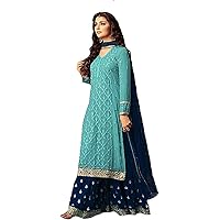 Indian/Pakistani Party Wear Sharara Style for Womens Georgette Plaazo Salwar Kameez for Women Ready to wear